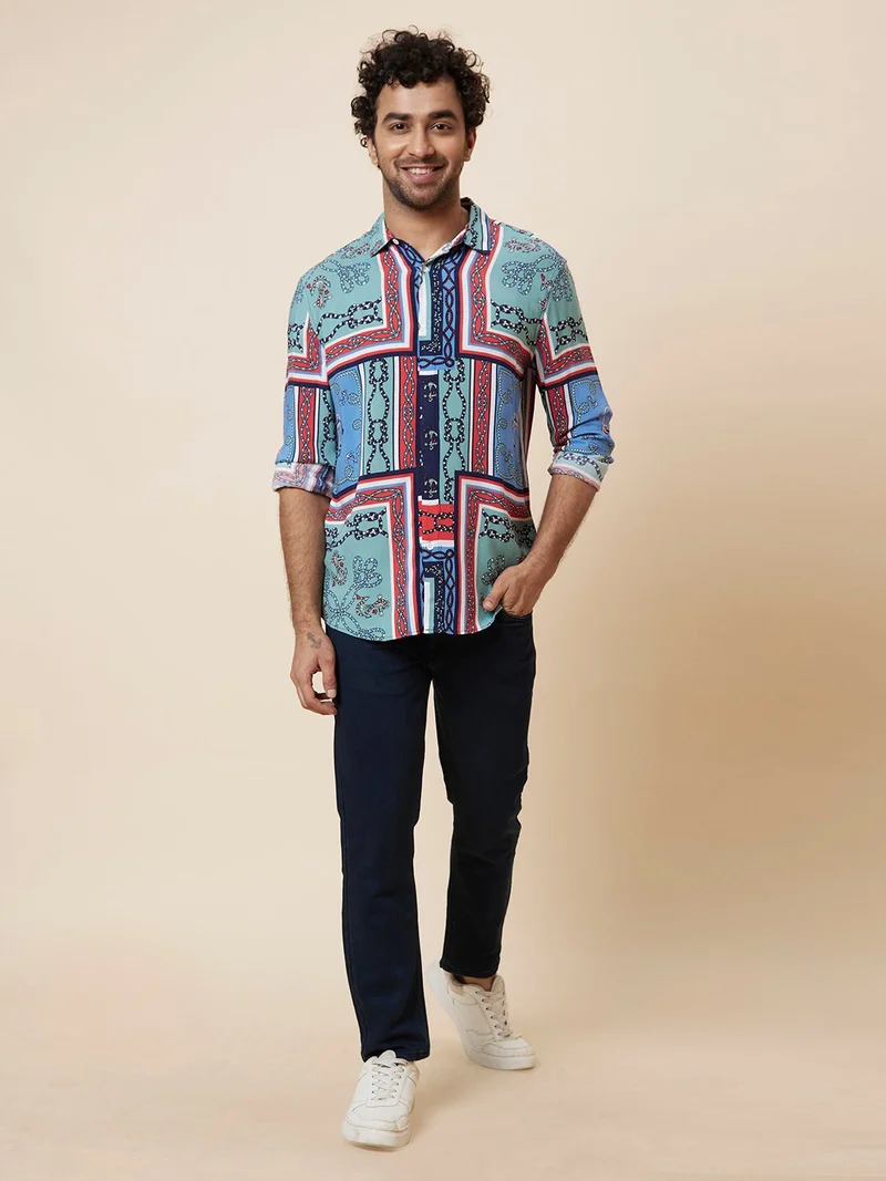 globus Globus Men Multi Printed Regular Fit Casual Shirt