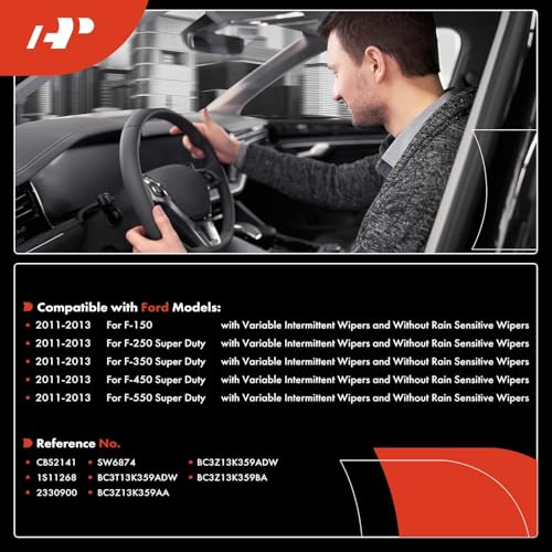 A-Premium Turn Signal Windshield Wiper Multifunction Switch Compatible with 2011 2012 2013 Ford F-150 F150, F250/350/450/550 Super Duty, SW-6874, BC3Z-13K359-BA Headlight Dimmer Switch - Image 2