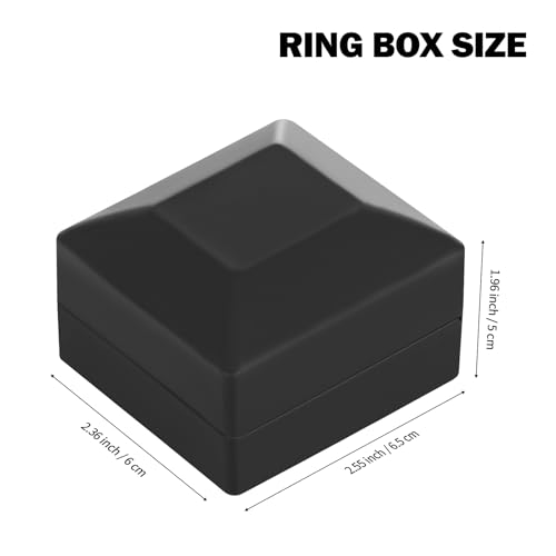 LETURE LED Stud Earring Jewelry Gift Box for Proposal, Wedding, Engagement，Birthday Luxury Jewelry Gift Box with LED Light, Jewellry Display Box (Black) - Image 2