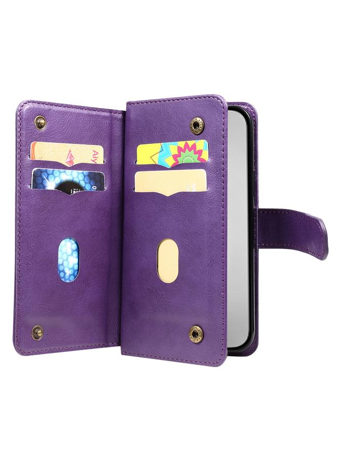 S-TOP Case For iPhone 16 Pro Max Multi-Function Wallet 10 Card Slots Leather Phone Case - Image 5