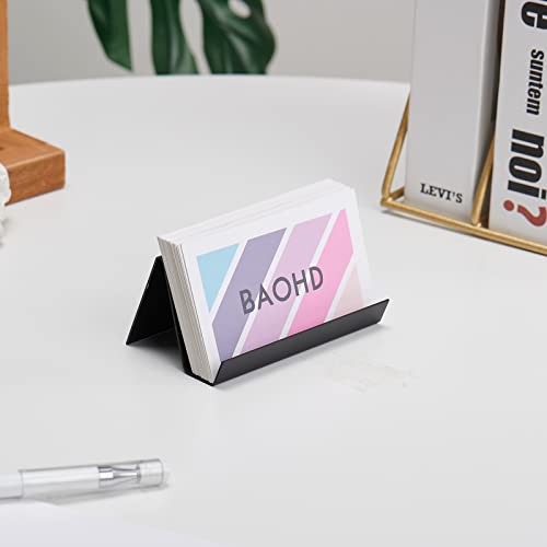 BAOHD Business Card Holder for Desk, Business Card Display Stand, Metal Desktop Business Card Organizer, Black - Image 3