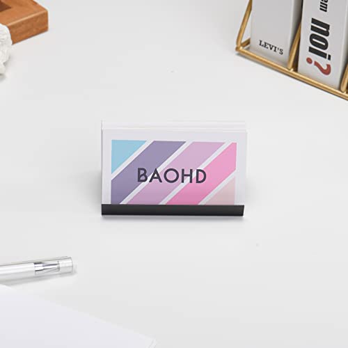 BAOHD Business Card Holder for Desk, Business Card Display Stand, Metal Desktop Business Card Organizer, Black - Image 4