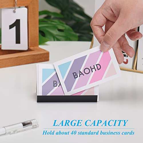 BAOHD Business Card Holder for Desk, Business Card Display Stand, Metal Desktop Business Card Organizer, Black - Image 2