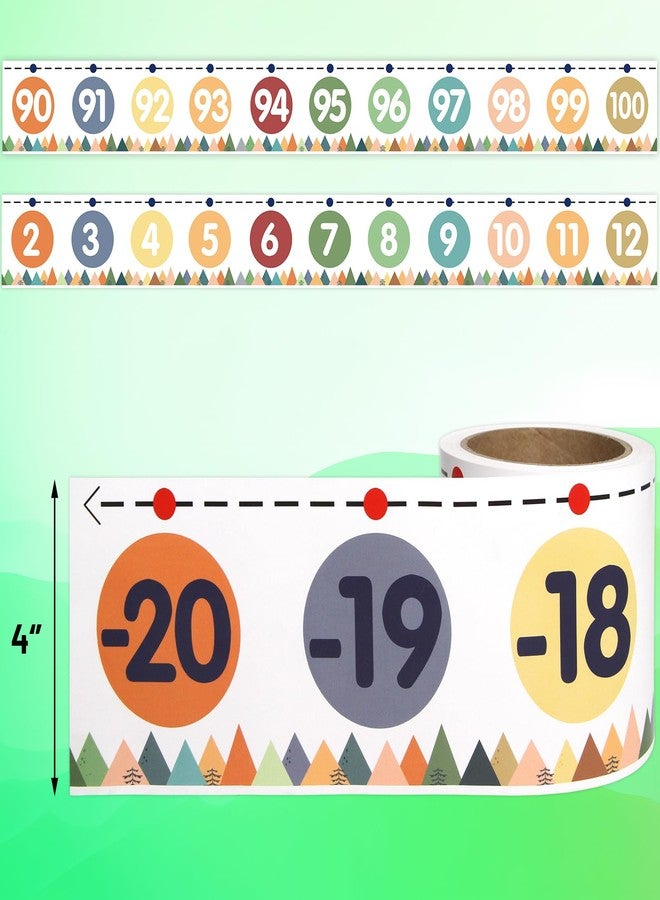 WorldBazaar Number Line Bulletin Board Border -20 to 120 Straight Border Trim for Classroom Wall Decorations Math Class Moving Mountains Decor Roll - Image 3