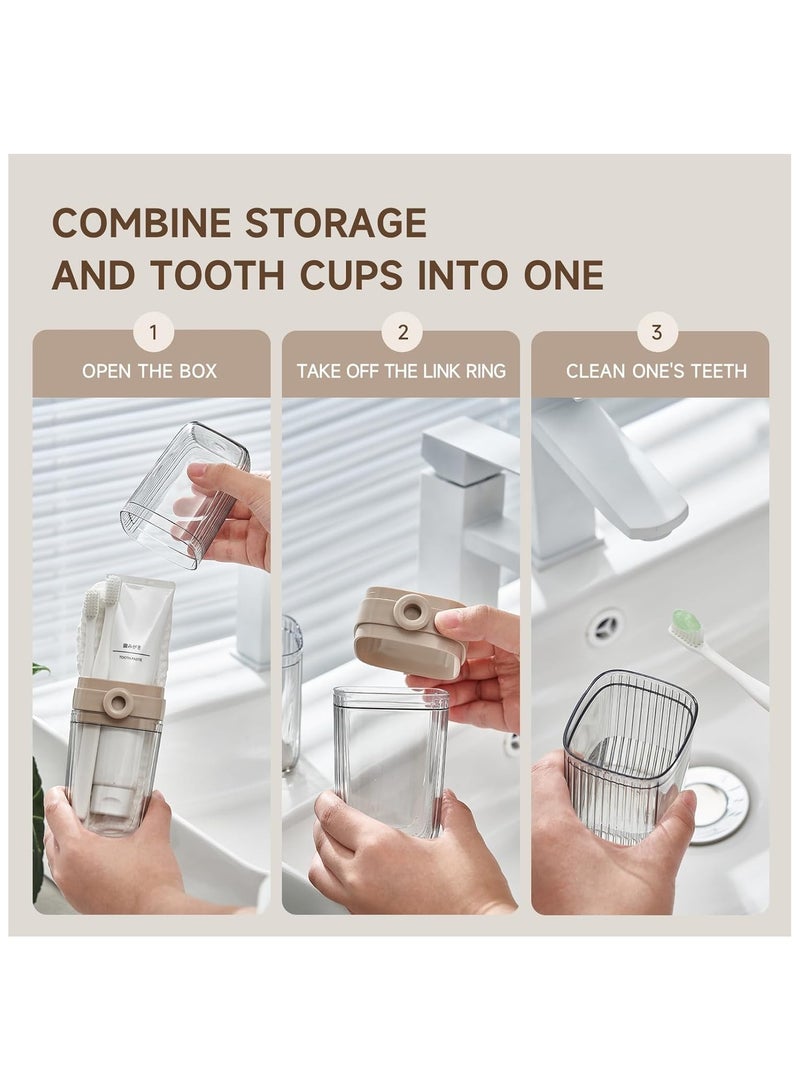 Beauenty Travel Toothbrush Case, 2 in 1 Dustproof Toothbrush Cover and Rinse Cup, Large Capacity Toothbrush Cup, Portable Storage Container for Business, Camping, School, Trip - Image 4