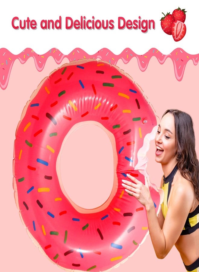 DMAR Donut Pool Floats Donut Tube Pool Doughnut Pool Float Donut Inflatables Doughnut Floatie Donut Swimming Ring for Beach Pool, 30", 1Pcs, Pink - Image 3
