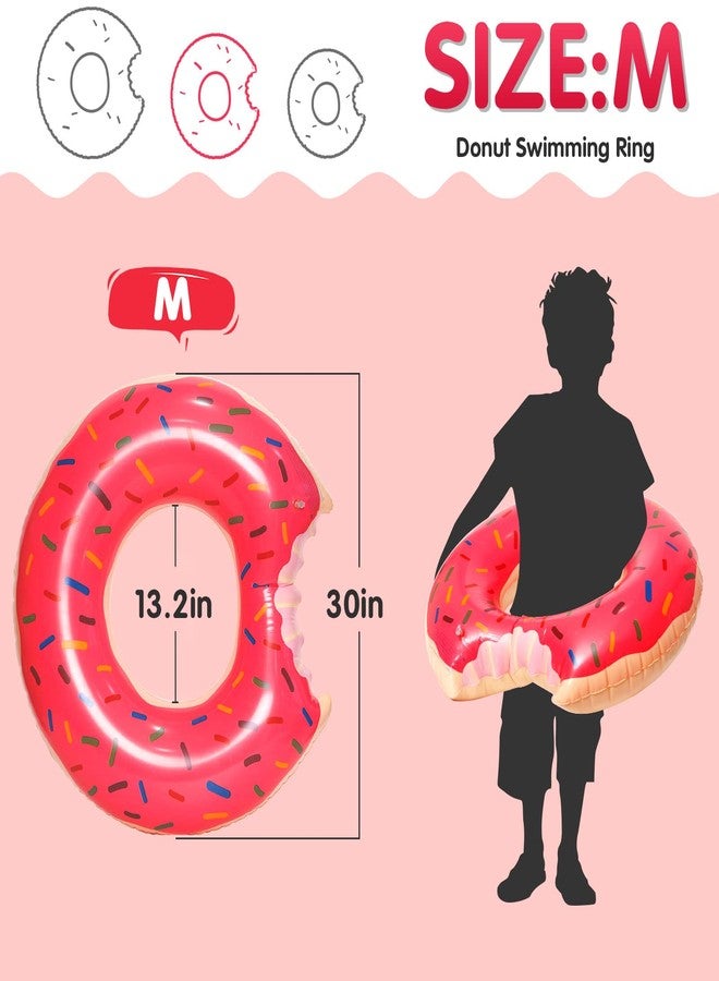 DMAR Donut Pool Floats Donut Tube Pool Doughnut Pool Float Donut Inflatables Doughnut Floatie Donut Swimming Ring for Beach Pool, 30", 1Pcs, Pink - Image 2