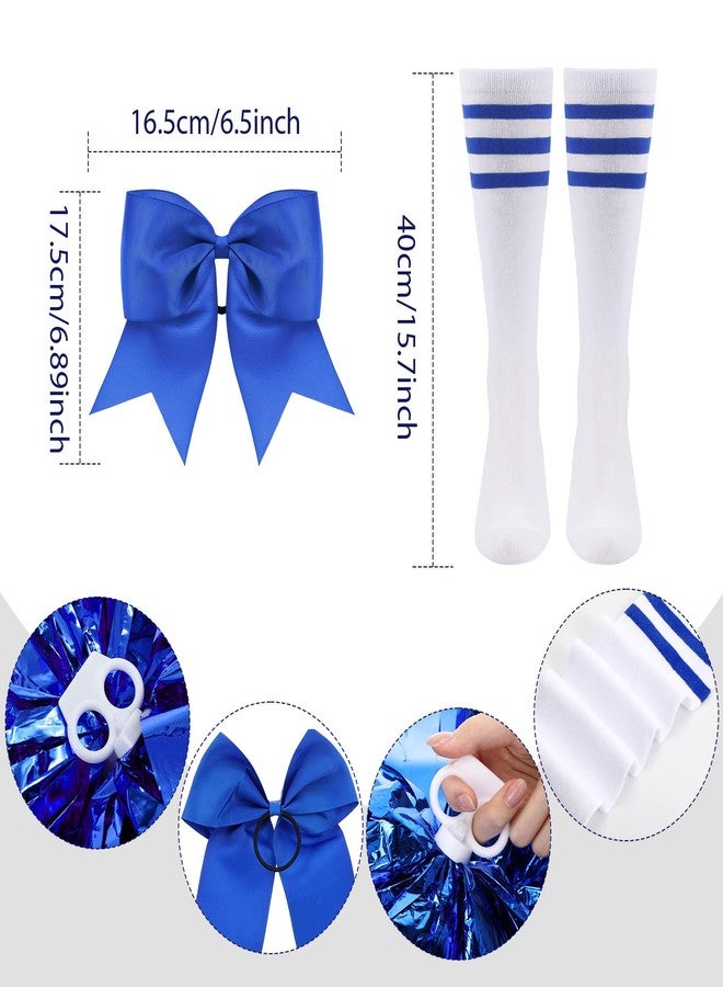 Haysandy Girls Cheerleader Costume Outfit Set Fancy Dress for Halloween Birthday Party(10 to 11 Years Old,Blue) - Image 3