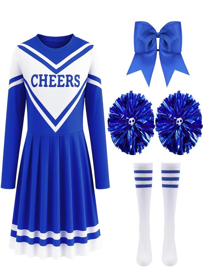 Haysandy Girls Cheerleader Costume Outfit Set Fancy Dress for Halloween Birthday Party(10 to 11 Years Old,Blue) - Image 1