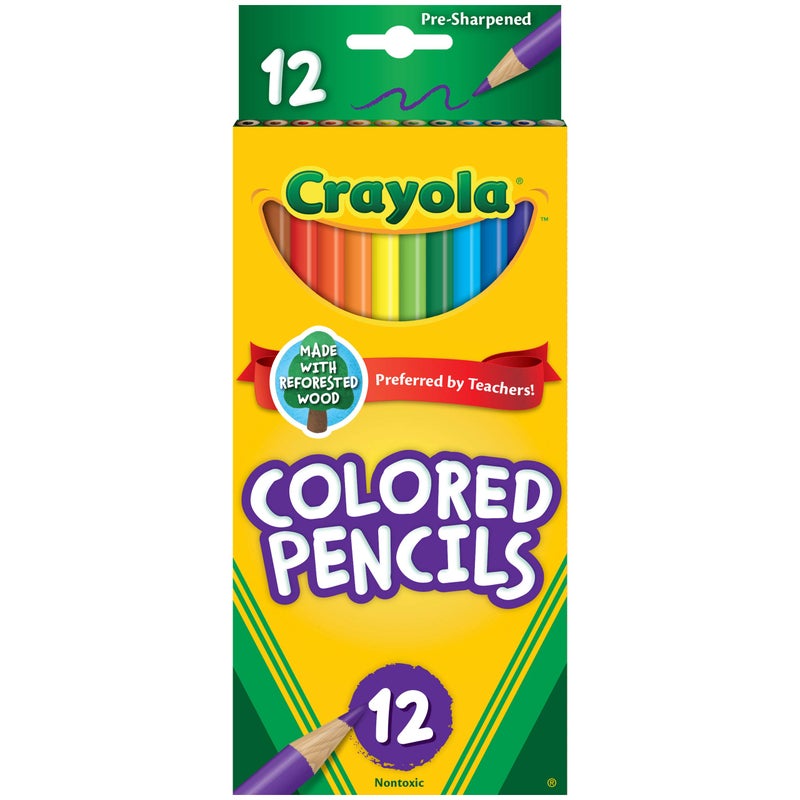 Crayola Colored Pencils, Assorted Colors, Pre-sharpened, Adult Coloring, 12 Count, Gift - Image 1