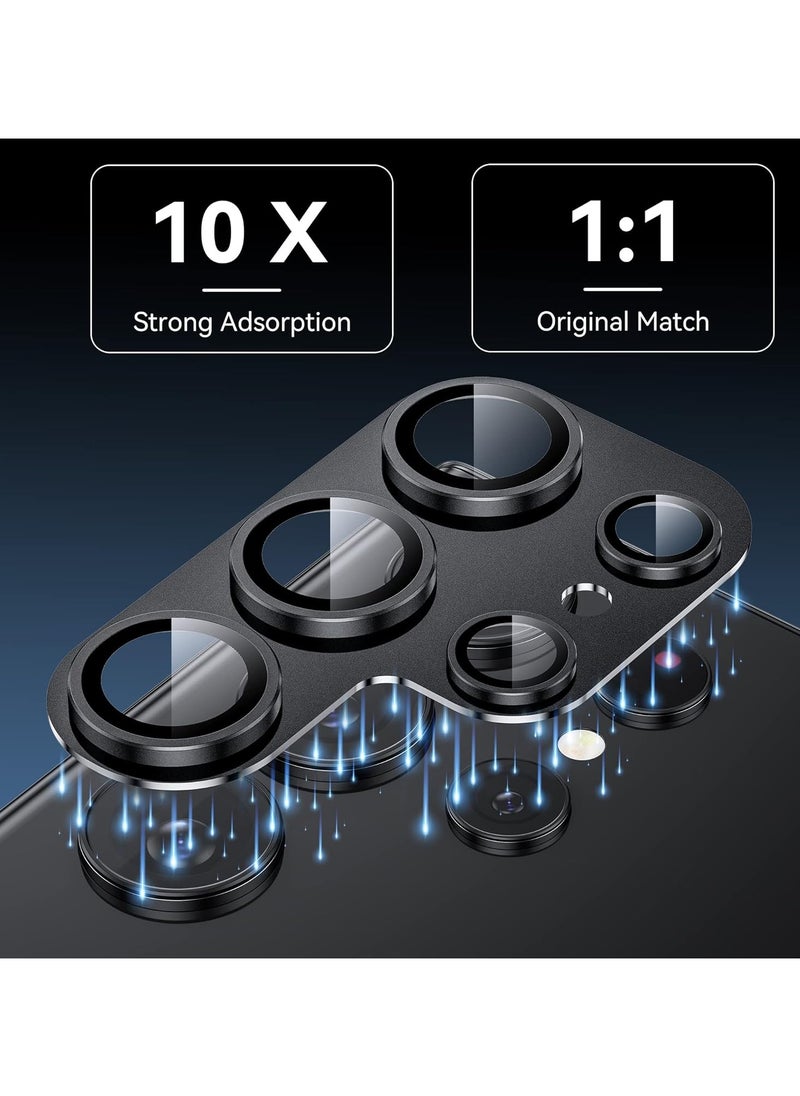 Generic - For Samsung Galaxy S25 Ultra Camera Lens Protector,[Full Protection] HD Tempered Glass Screen Protector with Alloy Metal Ring Camera Cover Accessories for Galaxy S25 Ultra (Black) - Image 1
