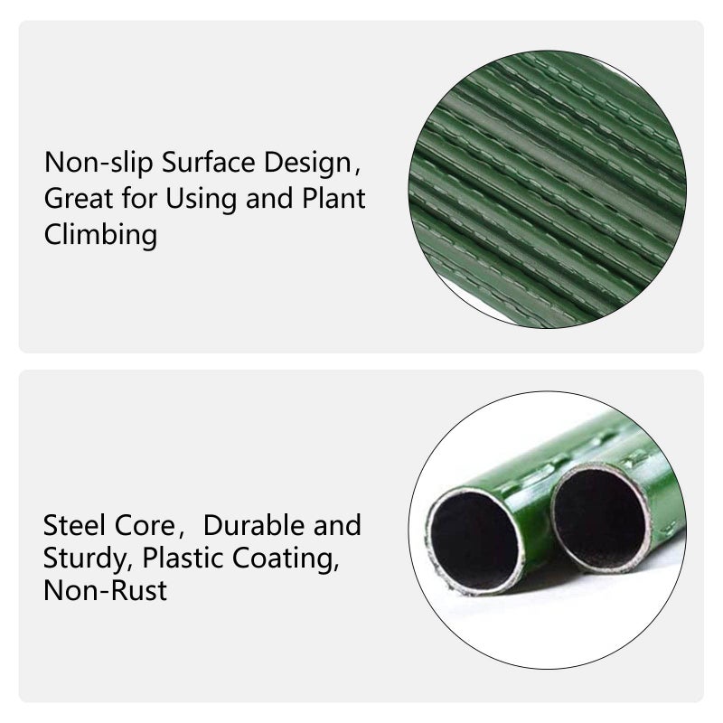 Garmeinea Garden Stakes 48 Inches Plastic Coated Steel Plant Stakes for Growing Climbing Plants, Pack of 25 - Image 4