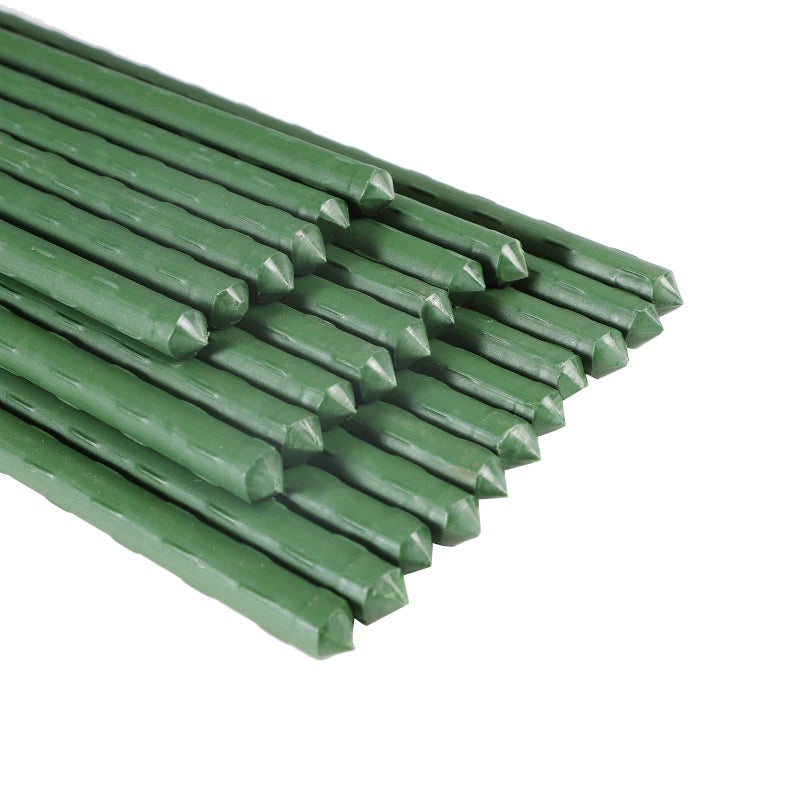 Garmeinea Garden Stakes 48 Inches Plastic Coated Steel Plant Stakes for Growing Climbing Plants, Pack of 25 - Image 1
