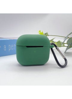Generic Suitable For 2024 AirPods 4Th Generation Protective Cover Apple 4Th Generation Silicone Headphone Cover Bluetooth Headset Soft Shell-Color:Dark Green [with Buttons] Single Pearlescent Bag Packaging-Model:2024 Airpods 4th Generation  - Image 1