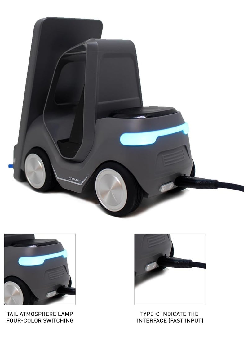 TIGER Wireless Charger Forklift 5-in-1 Smart Desktop Station -- 15W Phone Charging, 2.5W Smartwatch, 5W Earpod Charger | Type-C Input, Digital Clock, and Night Light | All-in-One Wireless Charging Solution for Phone, Watch, and Earbuds | Convenient and Space-Saving Design  - Image 3