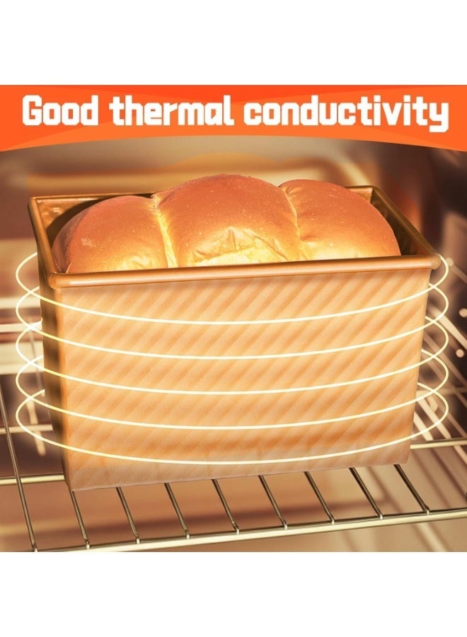 عربست عبوتان من قوالب خبز بولمان مع غطاء، سعة 1 رطل من العجين أو 0.5 رطل من العجين، مصنوعة من الفولاذ الكربوني المموج، قالب خبز ساندويتش غير لاصق مع غطاء - Image 5