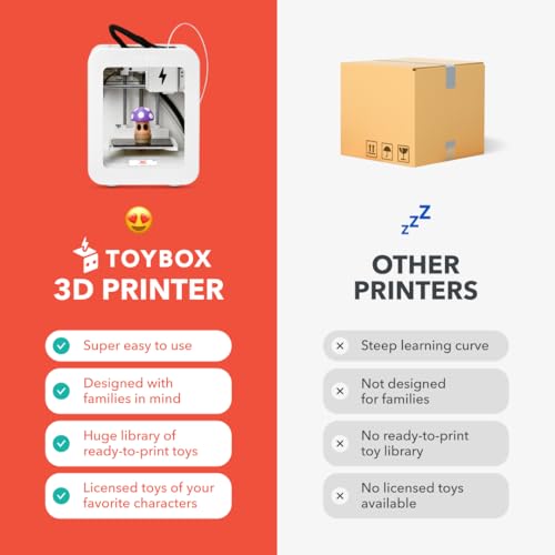 TOYBOX طابعة تويبكس ثلاثية الأبعاد للأطفال - تتضمن حزمة بدء سهلة الاستخدام مع تطبيق مجاني، 1 خيوط، وكatalog طباعة ضخم متضمن - Image 3