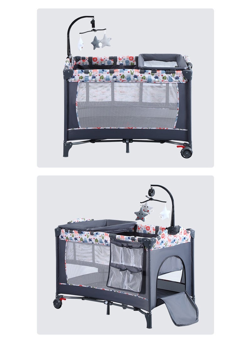 MaBaby Multifunctional Portable And Foldable Baby Crib Bed With Diaper Changing Table  - Image 2