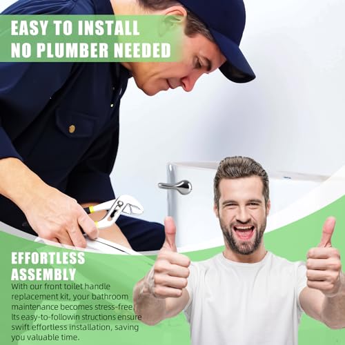 PDFans Toilet Handle Lever Flush Replacement, Front Mount Trip Lever Universal Fits American Standard Toilets, Chrome Finished - Image 4