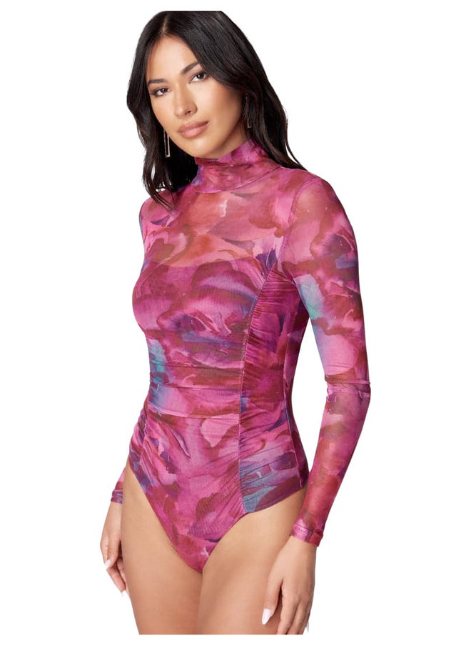bebe CONTRAST TRIM MESH ILLUSION BODYSUIT  - Image 3