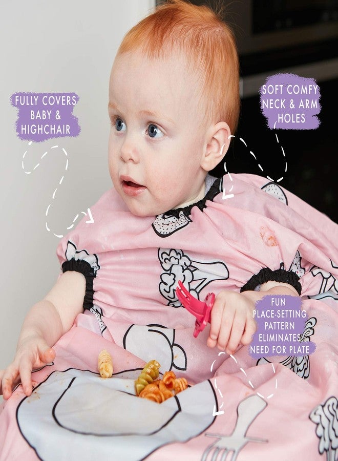 grabease Allover Waterproof Bib - Snack Time Simplified & Baby Eating Essentials - Full-Coverage Waterproof Bibs for Babies - Pink, One Size, Pack of 1 - Image 3