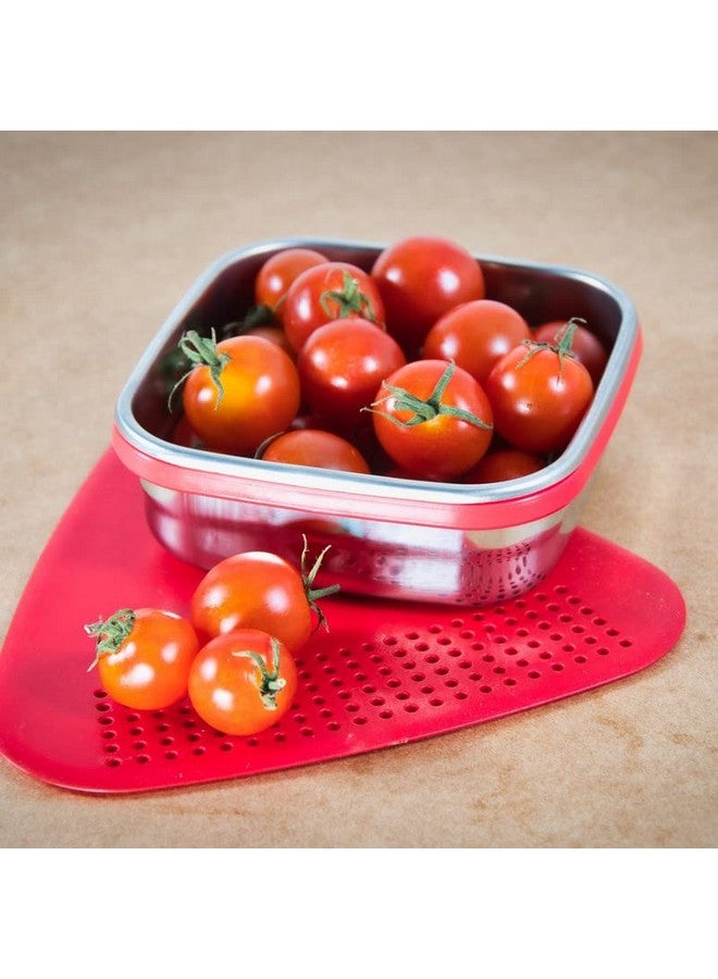 Veigo Veigo Original Stainless Steel Medium Snack Box (330 ml)| Airtight & Leakproof| Freezer & Dishwasher Safe| Snacks Box for School|Silicone Ring & Polymer Frame| Safe Lid Lock| Red  - Image 3