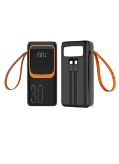 micro speed Power Bank 30000mAh Large Battery Capacity Multiple Input And Output Built-in LED Flashlight and Large Digital Display and Built-in 2 Cables For Charging Tablet Cell Phones Digi Cams And Gaming  - Image 2