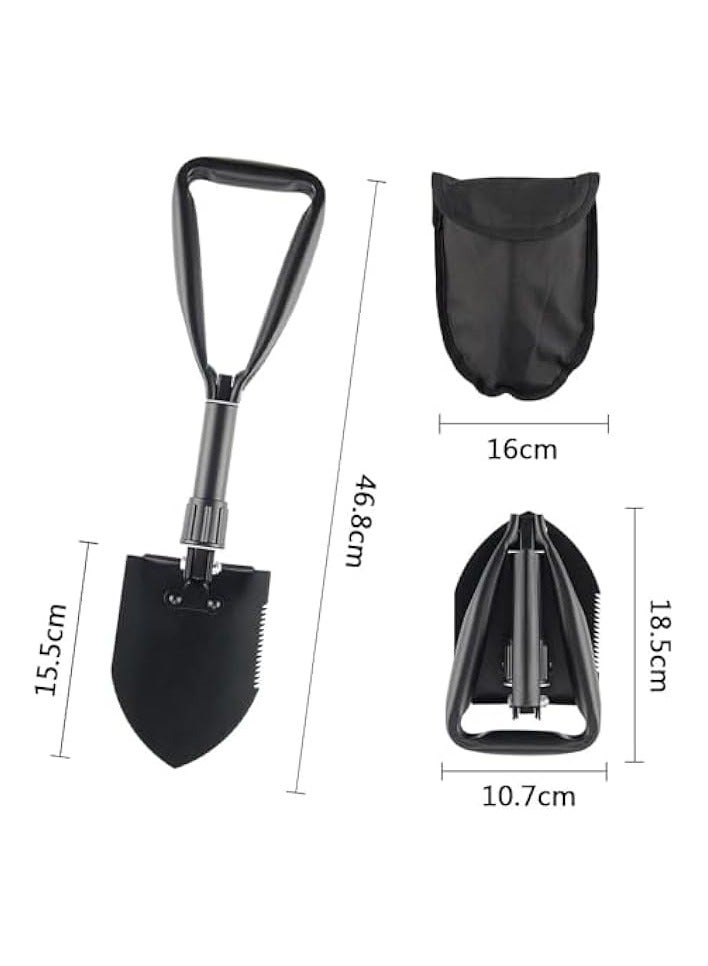 Green Tiger Mini Folding Shovel, Heavy Duty Carbon Steel Military Shovel, Portable Lightweight Outdoor Tactical Survival Foldable Shovel for Camping, Gardening, Trenching, Car Emergency - Image 4