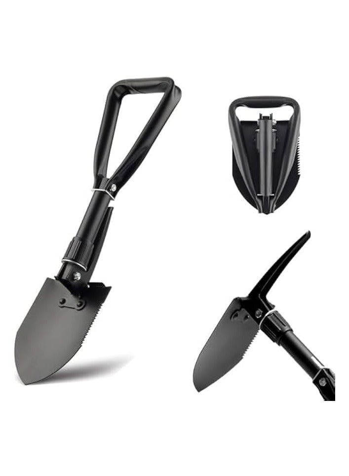 Green Tiger Mini Folding Shovel, Heavy Duty Carbon Steel Military Shovel, Portable Lightweight Outdoor Tactical Survival Foldable Shovel for Camping, Gardening, Trenching, Car Emergency - Image 1