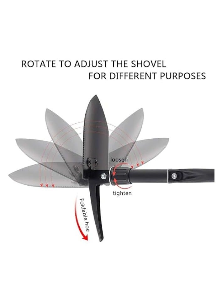 Green Tiger Mini Folding Shovel, Heavy Duty Carbon Steel Military Shovel, Portable Lightweight Outdoor Tactical Survival Foldable Shovel for Camping, Gardening, Trenching, Car Emergency - Image 3