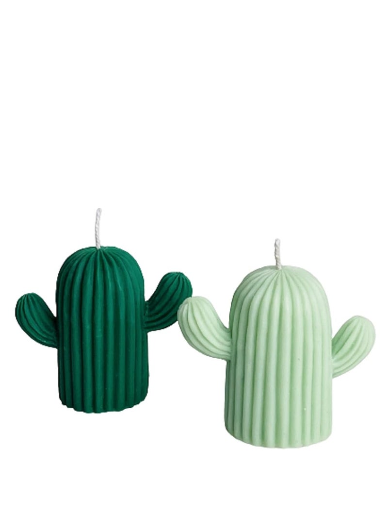 Yellow Petal Yellow Petal Cactus Candle Jasmine Fresh Water Scented Green Color 100 Soy Wax 65gm Each Pack of 2 