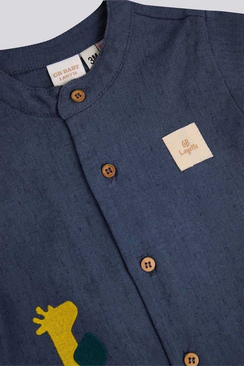 Layette Baby Boy Navy Blue Shirt - Image 3
