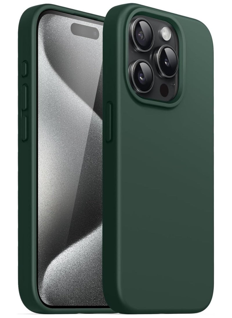 Raxoom Case for iPhone 15 Pro Max Cover Green Slim Fit Soft Back TPU Cover Flexible Silicone Cover Matte for iPhone 15 Pro Max - Image 1