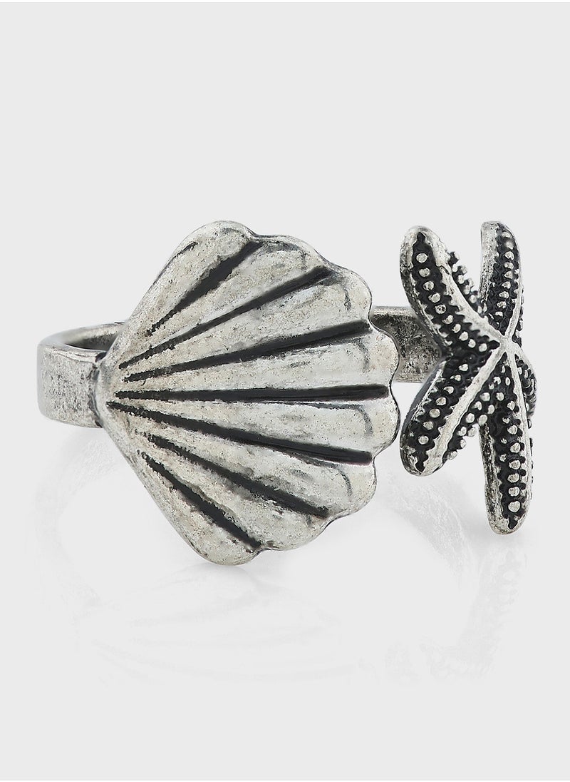 Ginger Star Fish Shell Ring  - Image 1