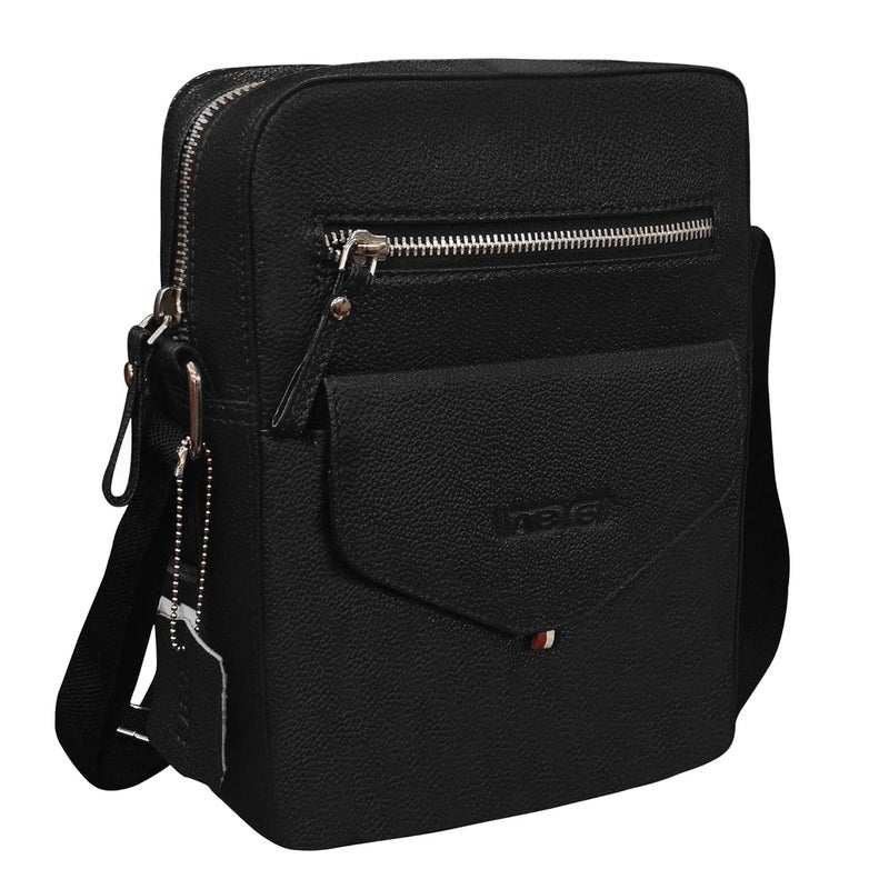 ABYS Genuine Leather Black Neck Pouch For Men And Women (IN05BK) - Image 1