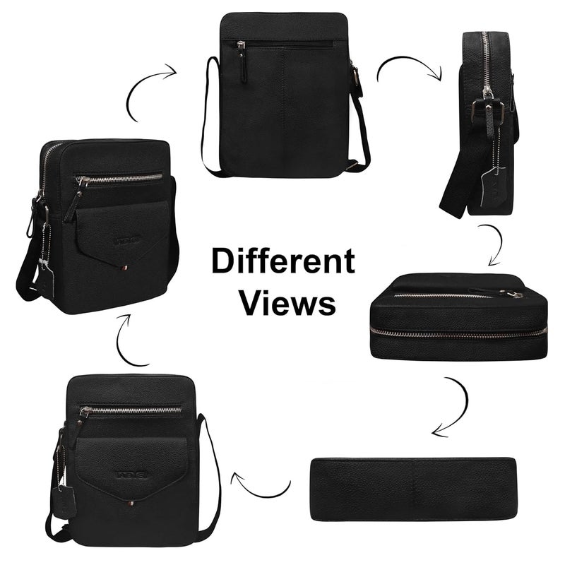 ABYS Genuine Leather Black Neck Pouch For Men And Women (IN05BK) - Image 5