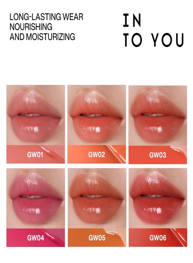 انتو أحمر شفاه سائل INTO YOU Glow، ملمع شفاه مكثف، زيت مرطب ومغذي للشفاه، غير لزج، يدوم طويلاً، مقاوم للماء، أحمر شفاه سائل عالي اللمعان، يدوم حتى 8 ساعات، مكياج نسائي، GW06 - Image 5
