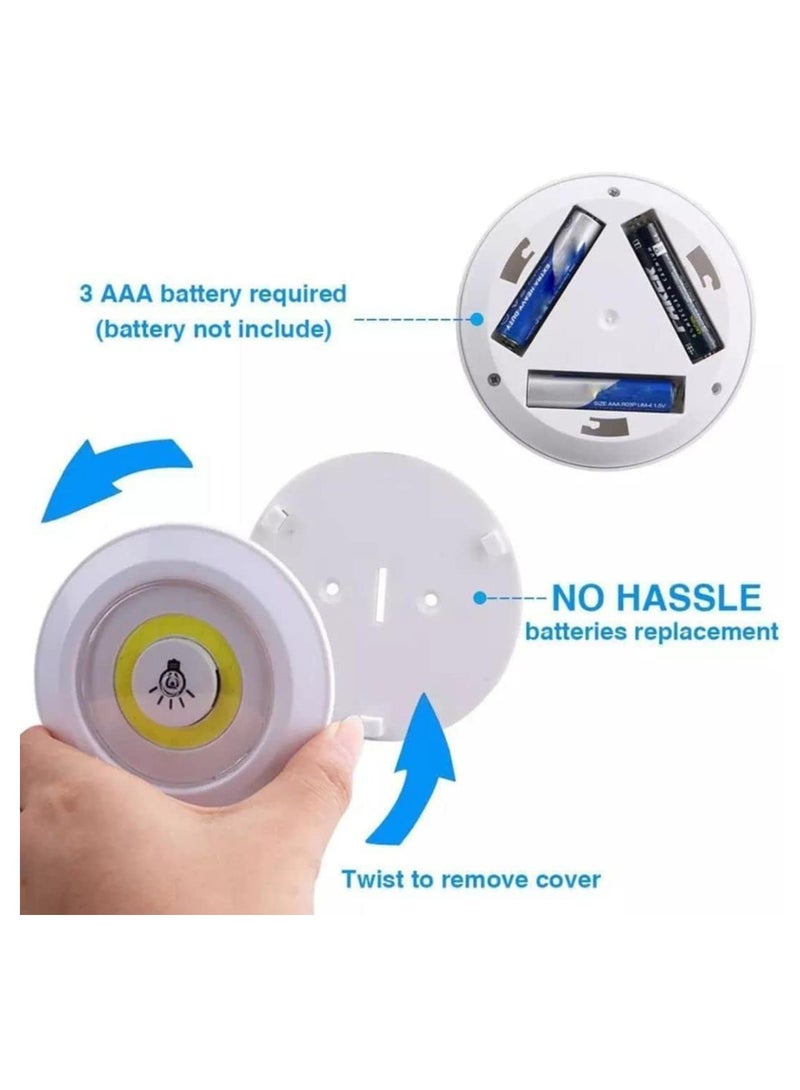 ELTRAZONE 3-Pack Wireless Under Cabinet Night Lamp with Remote Control, Dimmable LED Lights, Brightness Adjustable, Touch Sensor, Battery-Powered, Easy Installation for Kitchen, Wall, Cabinet, Closet & Home Use, Warm White Lighting - Image 2