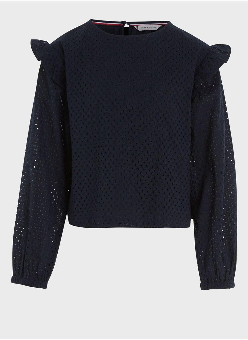 TOMMY HILFIGER Kids Embroidery Top  - Image 3