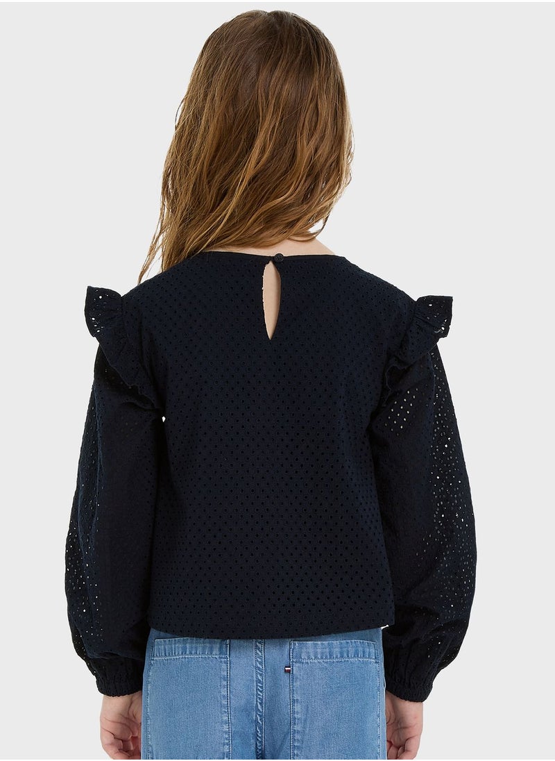 TOMMY HILFIGER Kids Embroidery Top  - Image 2