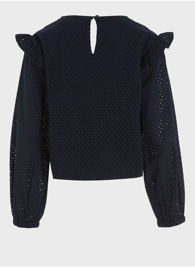 TOMMY HILFIGER Kids Embroidery Top  - Image 4