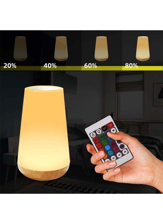 Taimi Touch Lamp Night Light with Sensor Remote Control Table Bedside Lamps-5 Level Dimmable Warm White Night Light and 13 Color Changing RGB for Bedroom Living Room Office  - Image 4