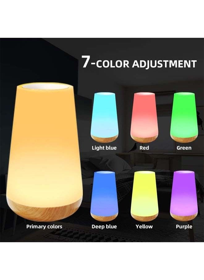 Taimi Touch Lamp Night Light with Sensor Remote Control Table Bedside Lamps-5 Level Dimmable Warm White Night Light and 13 Color Changing RGB for Bedroom Living Room Office  - Image 3
