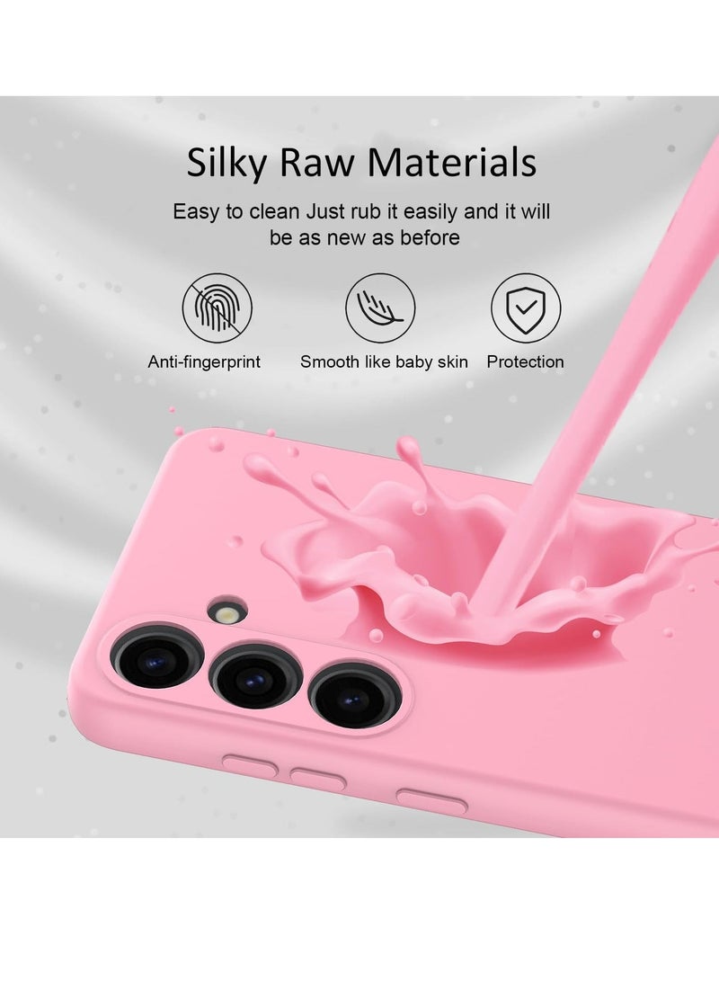 MUNTAQI Slim Liquid Silicone Case for Samsung Galaxy S24 Plus,with Scratch-Resistant Microfiber Lining Shockproof Soft Silicone Protective Case for Samsung S24 Plus (Pink) - Image 5