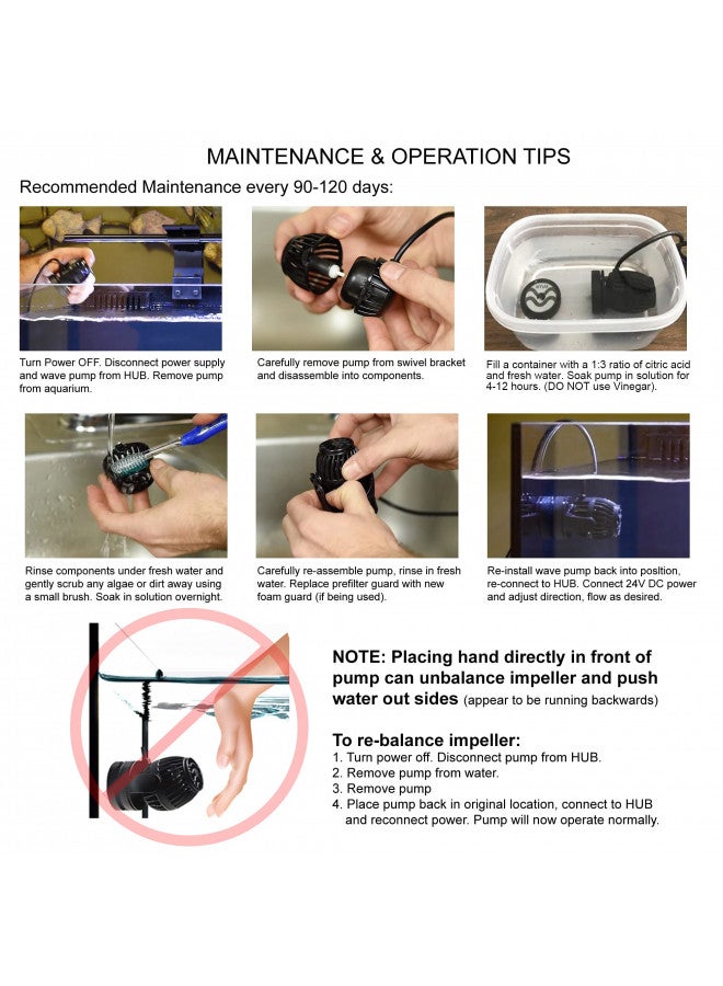 CURRENT USA 660 GPH eFlux Nano Wave Maker Pump Kit (6000) | Magnetic DC Powerhead with LED Display Controller for Saltwater Tank, 132-660 GPH Aquarium Water Circulation Pump 5 to 30 Gallon, Black - Image 5