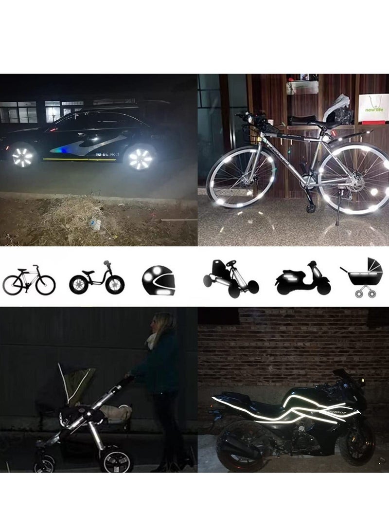 42Pcs Reflective Stickers Kit Night Visibility Adhesive Waterproof Safety Warning Decals Outdoor for Helmet Bicycle Car and Stroller - Image 4