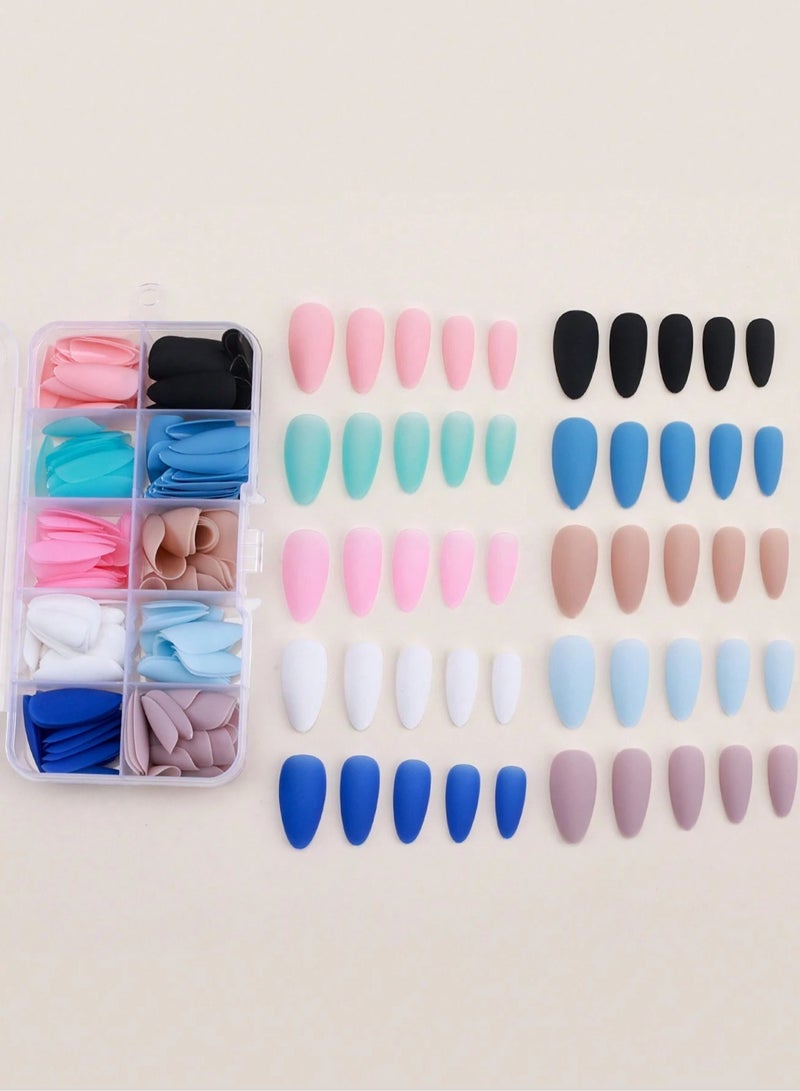 Artificial nails, a box of 240 pieces and 10 different and distinctive nail colors, suitable for daily wear and parties - Image 2