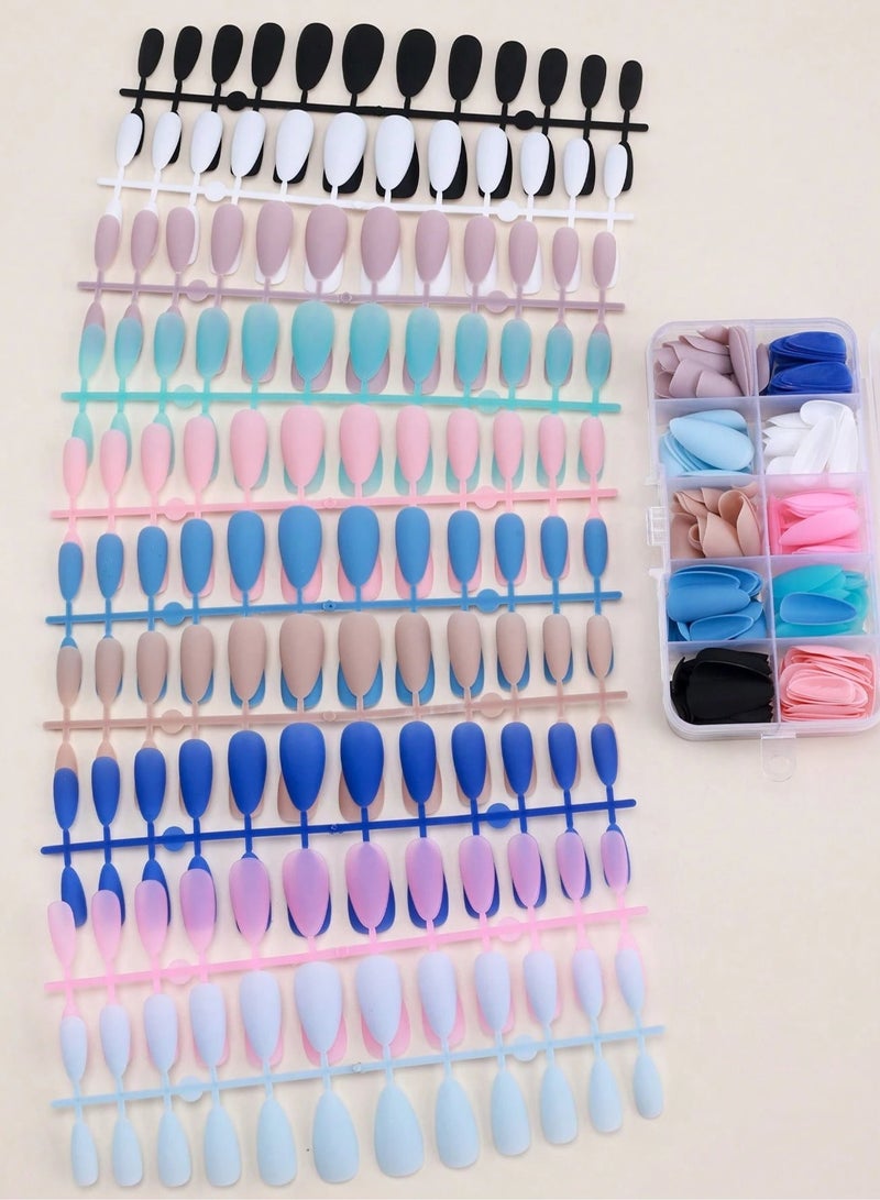 Artificial nails, a box of 240 pieces and 10 different and distinctive nail colors, suitable for daily wear and parties - Image 4