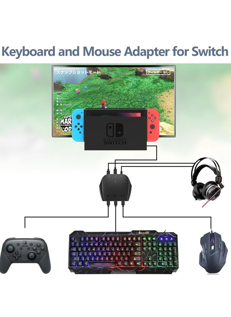 SYOSI - محول لوحة المفاتيح والماوس، محول الماوس ولوحة المفاتيح لـ N- Switch/Xbox Serious X/S/Xbox 360/Xbox One/PS4/PS3، محول لوحة مفاتيح وماوس USB للألعاب - Image 1