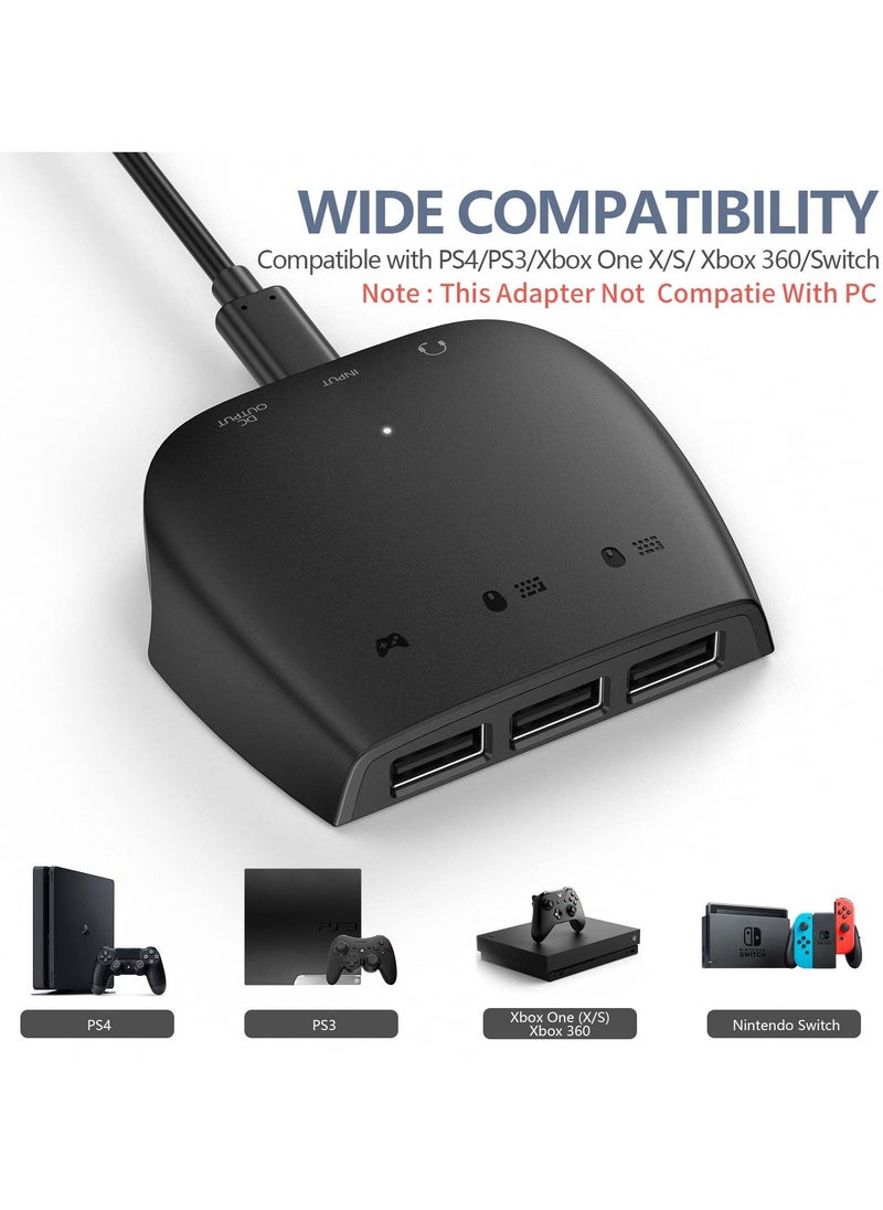 SYOSI - محول لوحة المفاتيح والماوس، محول الماوس ولوحة المفاتيح لـ N- Switch/Xbox Serious X/S/Xbox 360/Xbox One/PS4/PS3، محول لوحة مفاتيح وماوس USB للألعاب - Image 1
